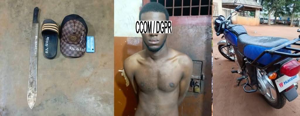 Insécurité: un jeune homme interpellé pour vol à main armée à Houègbo