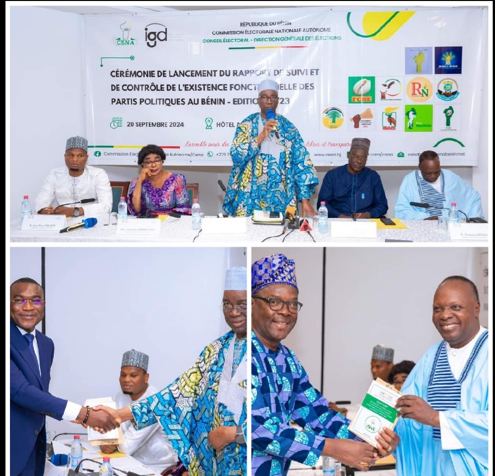 Existence fonctionnelle des partis politiques au Bénin : La CENA dévoile son rapport de suivi et de contrôle de l&rsquo;année 2023