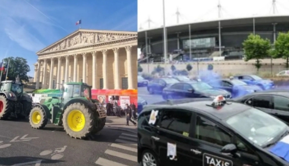 France: Taxis et agriculteurs en colère à Paris 